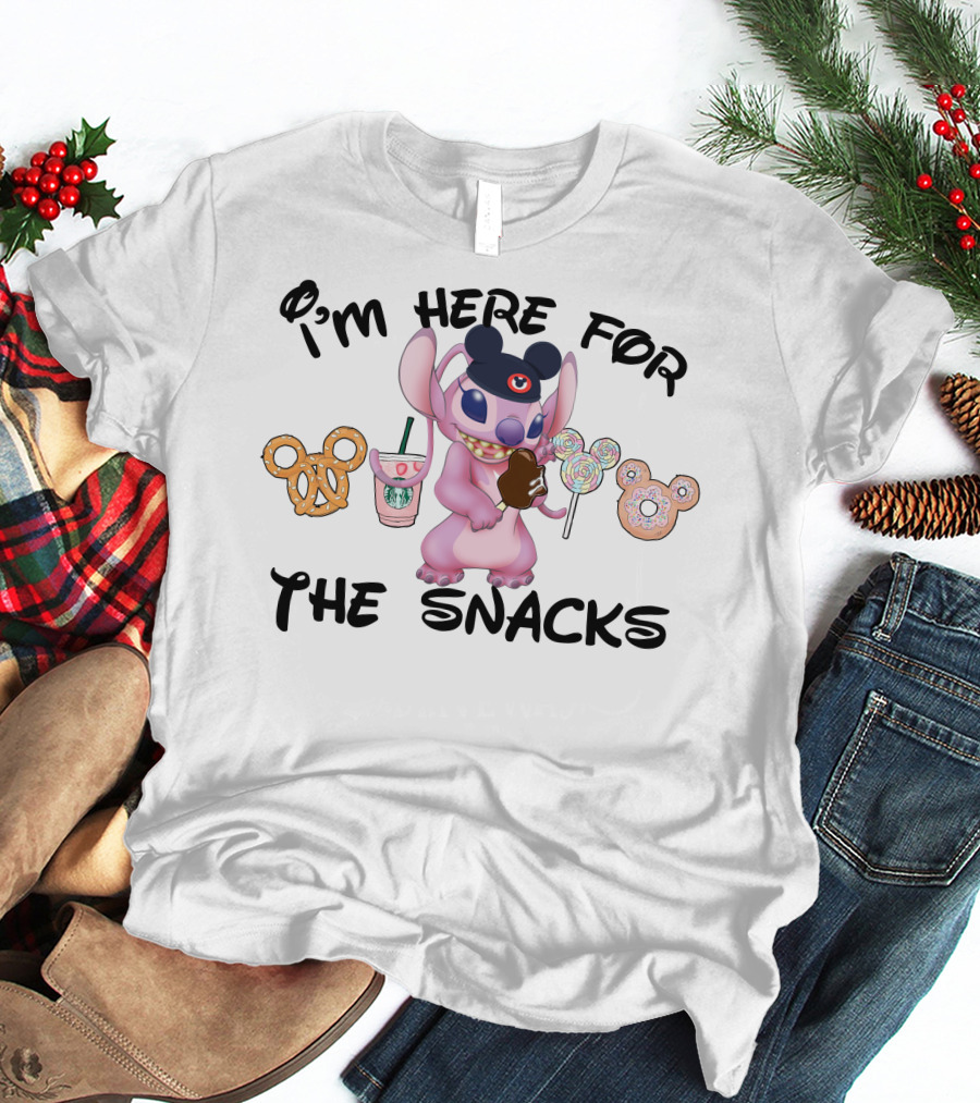 I'm Here For The Snacks Stitch Disney-Inspired Mouse Ears Treats T-Shirt