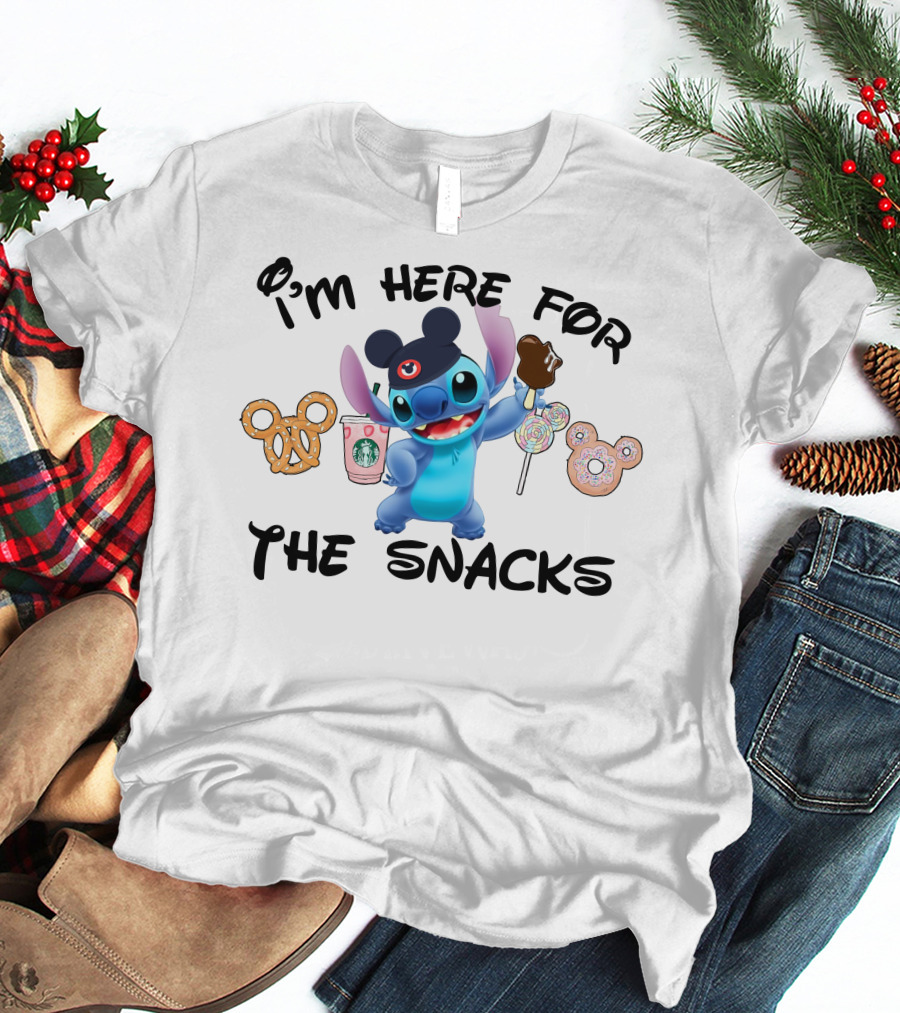 I'm Here For The Snacks Stitch Disney Treats T-Shirt