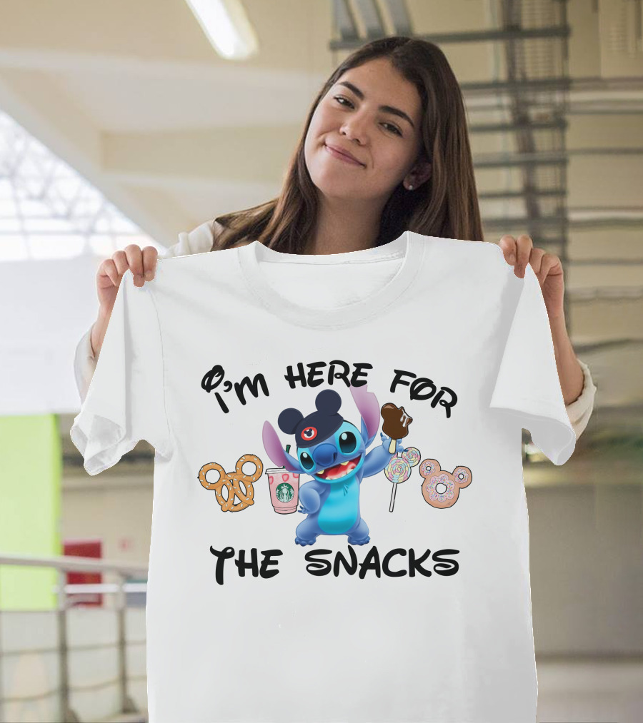 I'm Here For The Snacks Stitch Disney Treats T-Shirt
