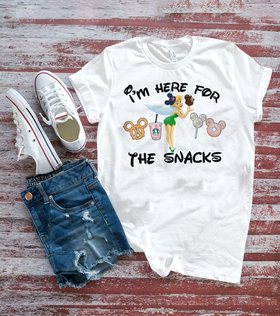 I'm Here For The Snacks Pretzel Starbucks Lollipop Donut T-Shirt