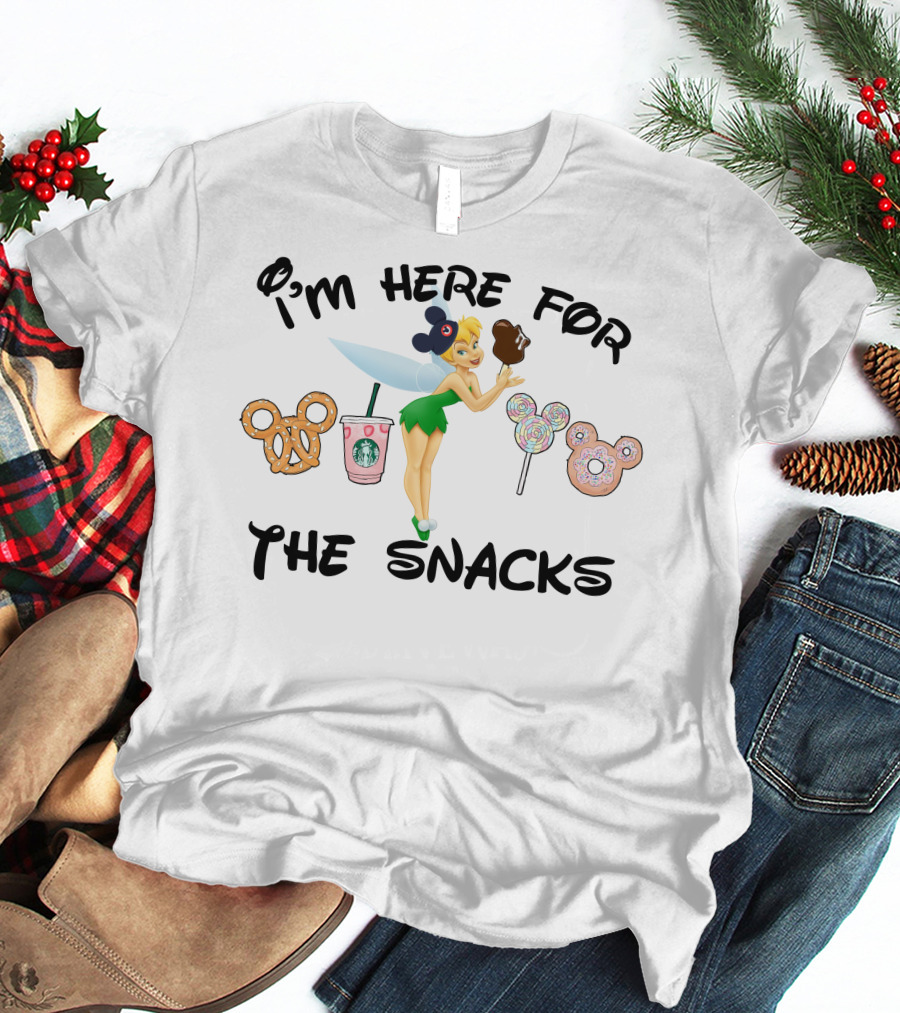I'm Here For The Snacks Pretzel Starbucks Lollipop Donut T-Shirt