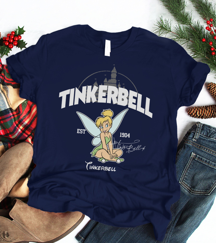 Tinkerbell Est 1904 Castle Background Disney Classic T-Shirt