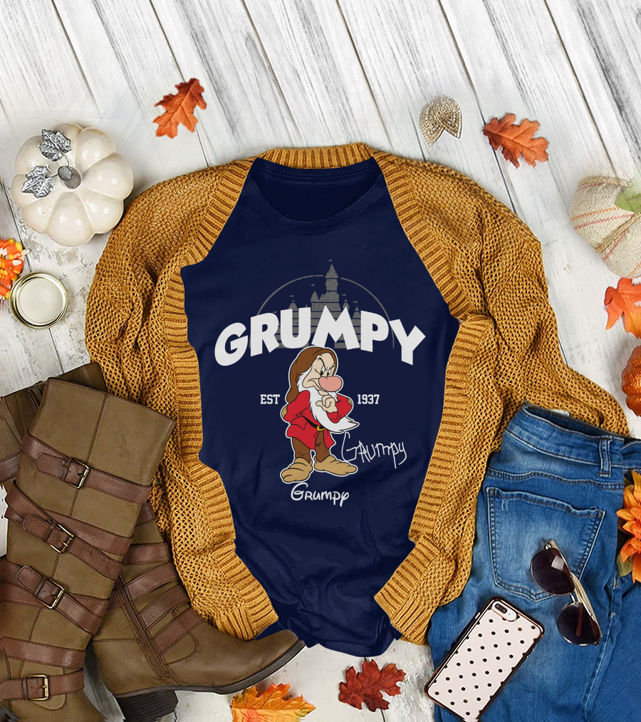 Grumpy Est 1937 Disney Castle Dwarf Snow White T-Shirt