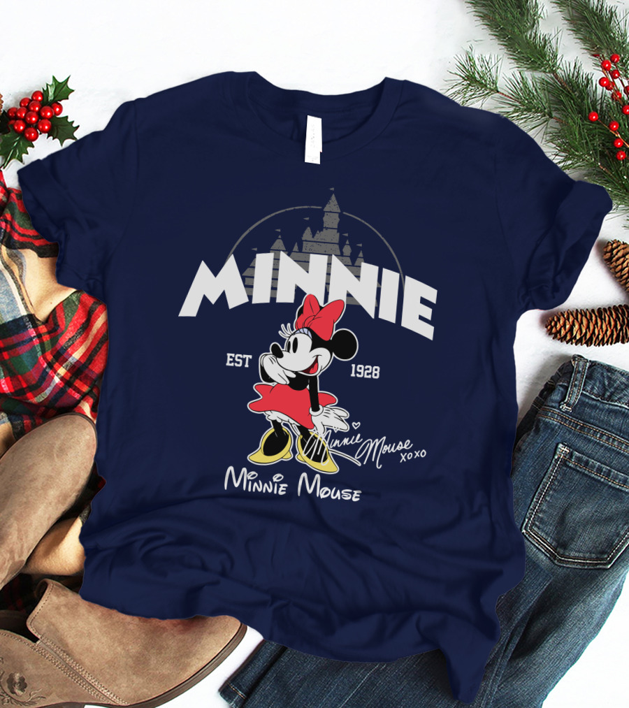 Minnie Mouse Est 1928 Mickey Disney Castle T-Shirt