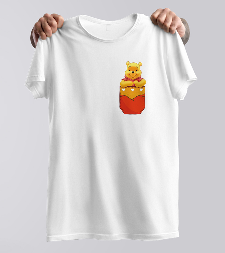 Winnie The Pooh In Red Pocket T-Shirt