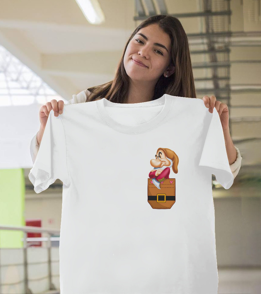 Grumpy Dwarf In Pocket Disney Character T-Shirt