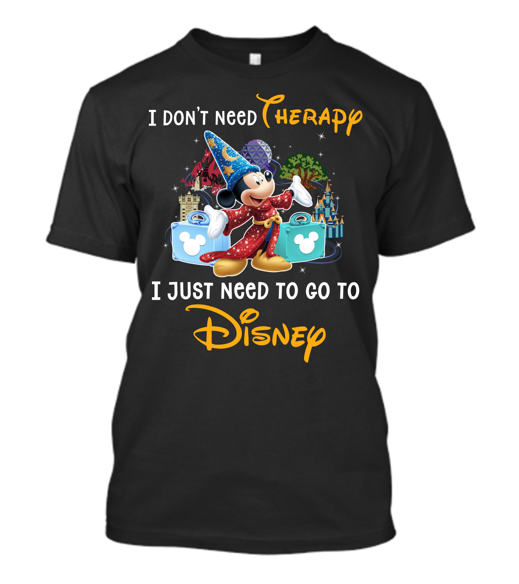 I Don't Need Therapy I Just Need To Go To Disney Fantasia Mickey Mouse T-Shirt