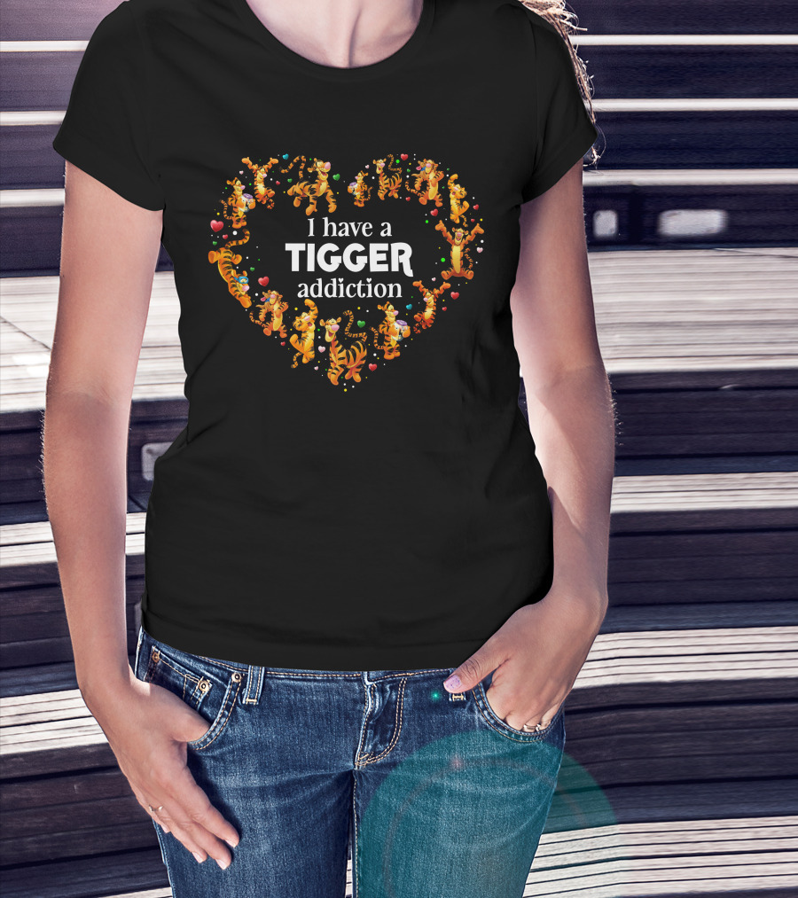 I Have A Tigger Addiction Heart T-Shirt
