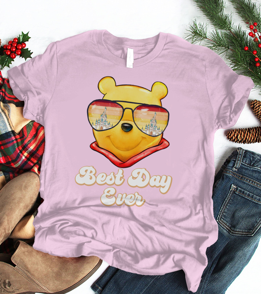 Best Day Ever Pooh Sunglasses Castle T-Shirt