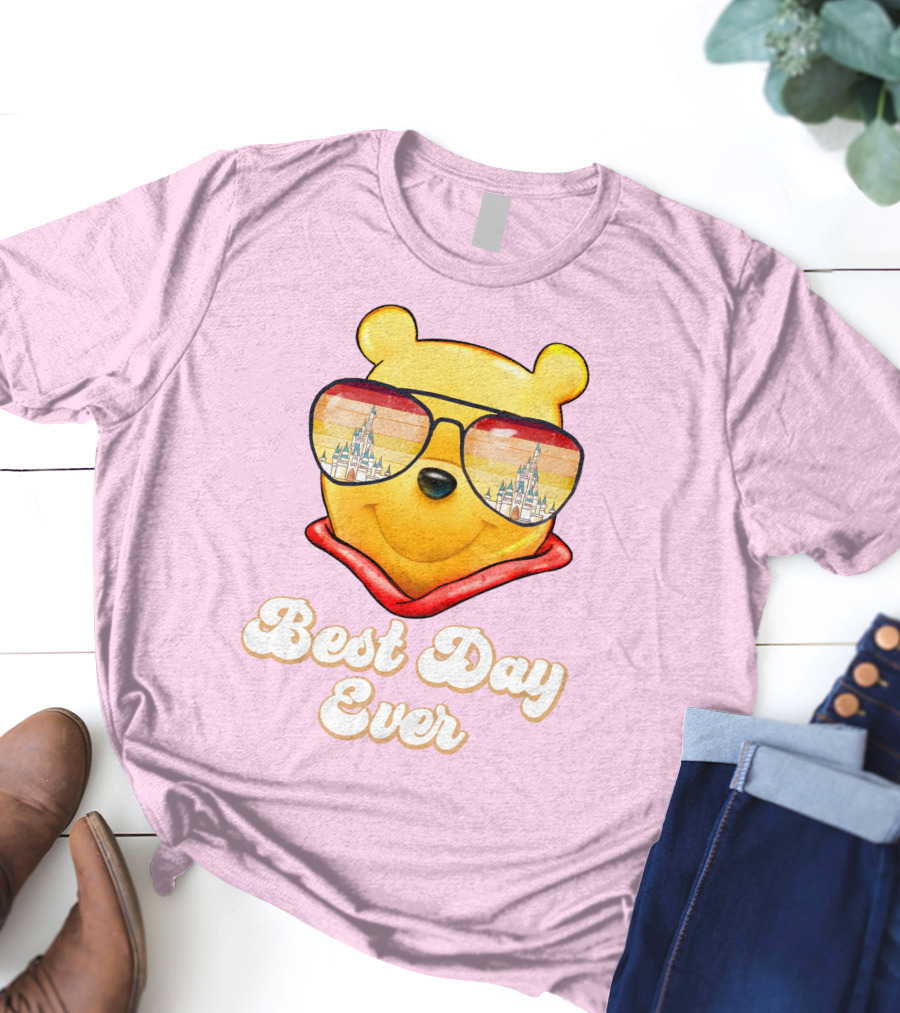 Best Day Ever Pooh Sunglasses Castle T-Shirt