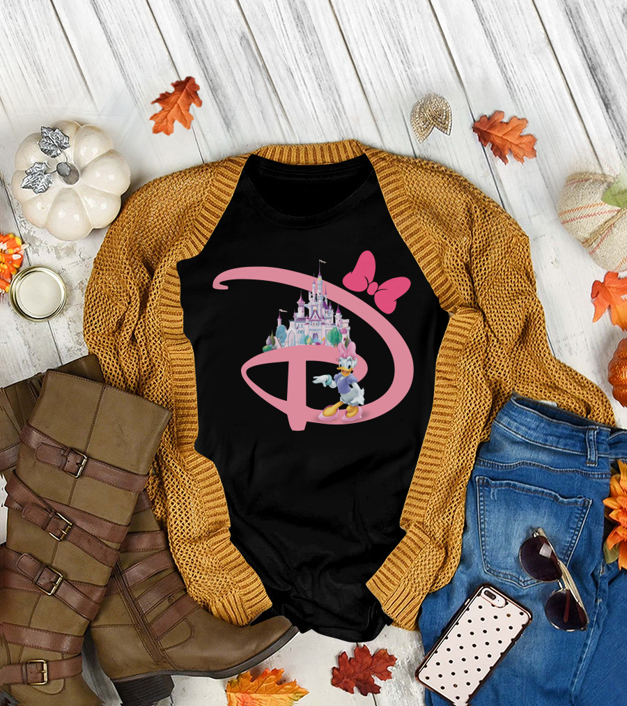 Daisy Duck Pink Disney Castle Bow T-Shirt