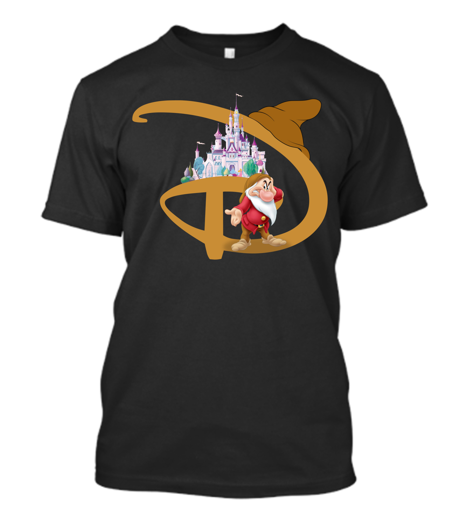 Grumpy With Castle And Character In Fantasy Setting T-Shirt