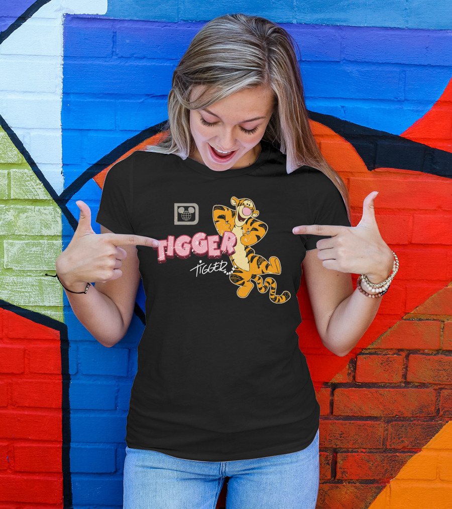 Tigger Disney Character Logo With Illustration And T-Shirt