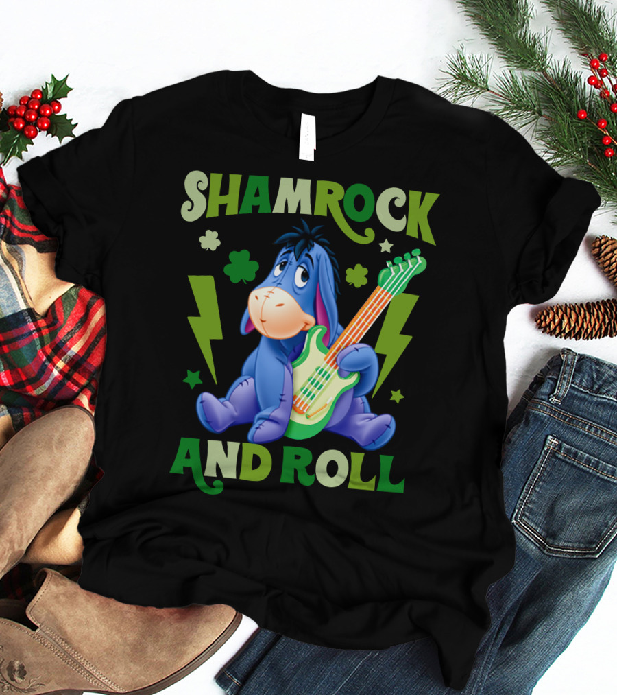 Eeyore Shamrock And Roll T-Shirt