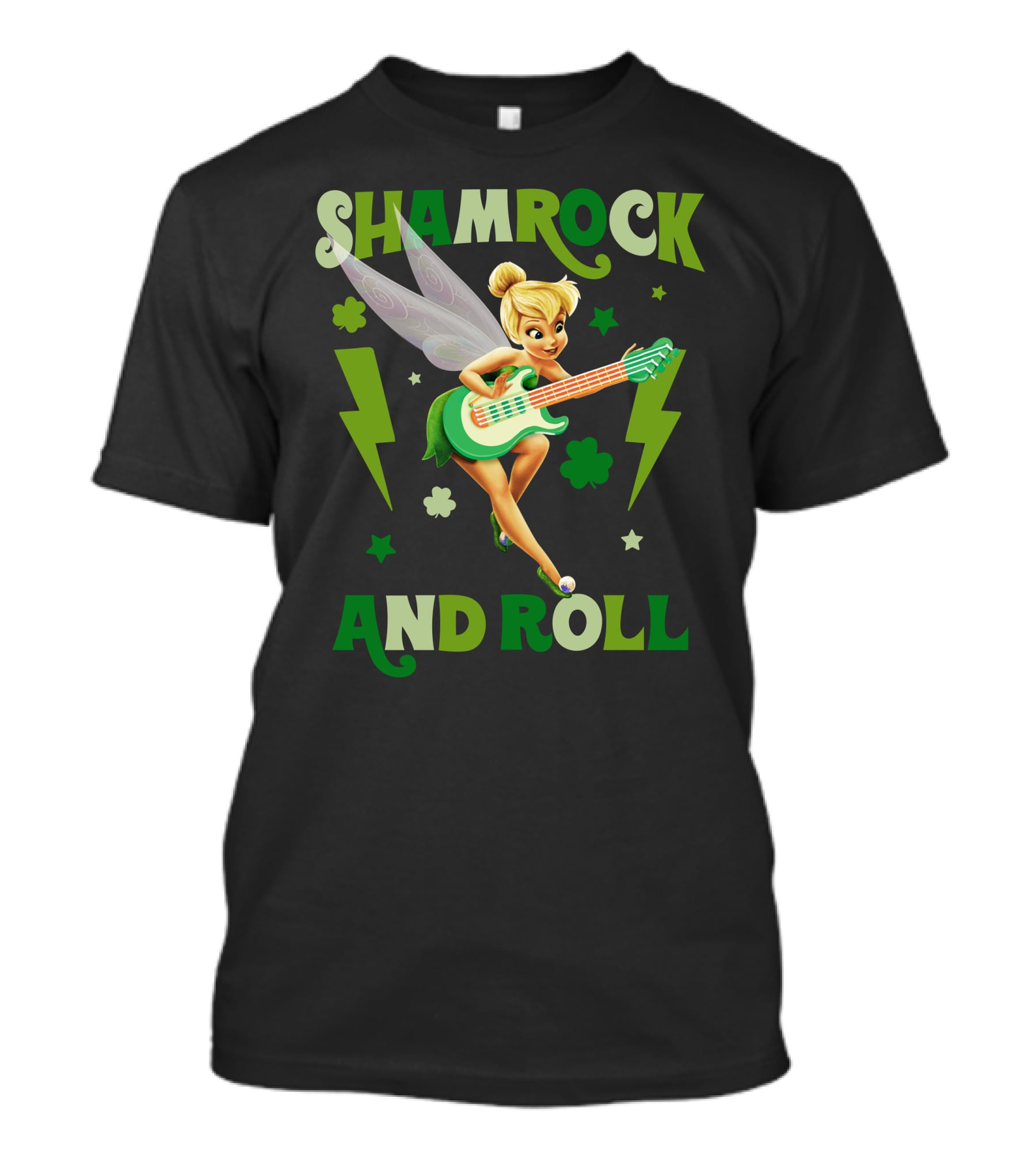 Shamrock And Roll Tinkerbell Guitar Fairy T-Shirt