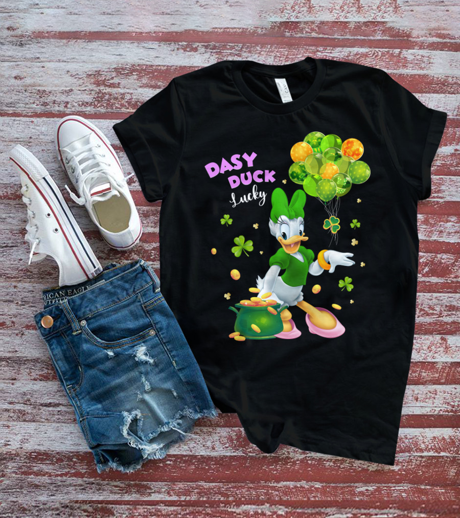 Daisy Duck Lucky St. Patrick's Day Balloons And Shamrocks T-Shirt