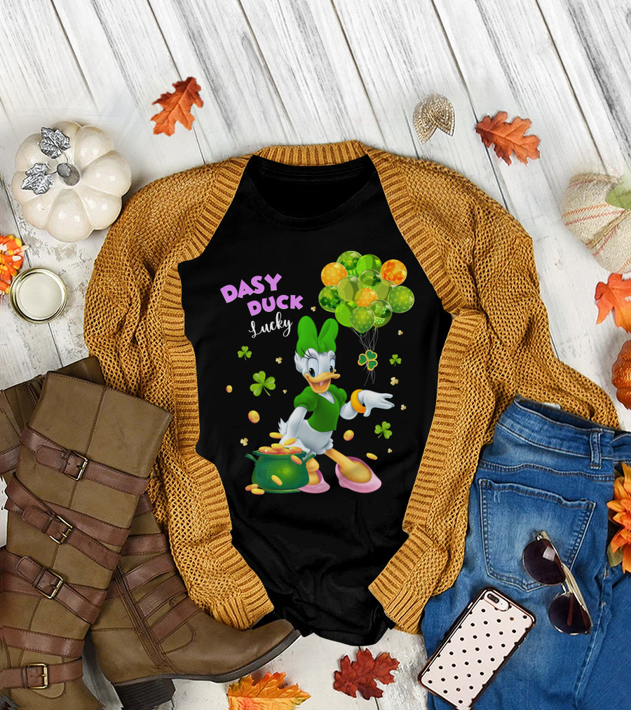 Daisy Duck Lucky St. Patrick's Day Balloons And Shamrocks T-Shirt
