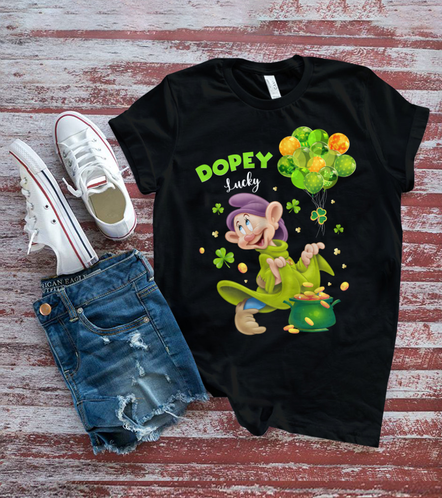Dopey Lucky Balloons And Coins With Shamrock T-Shirt