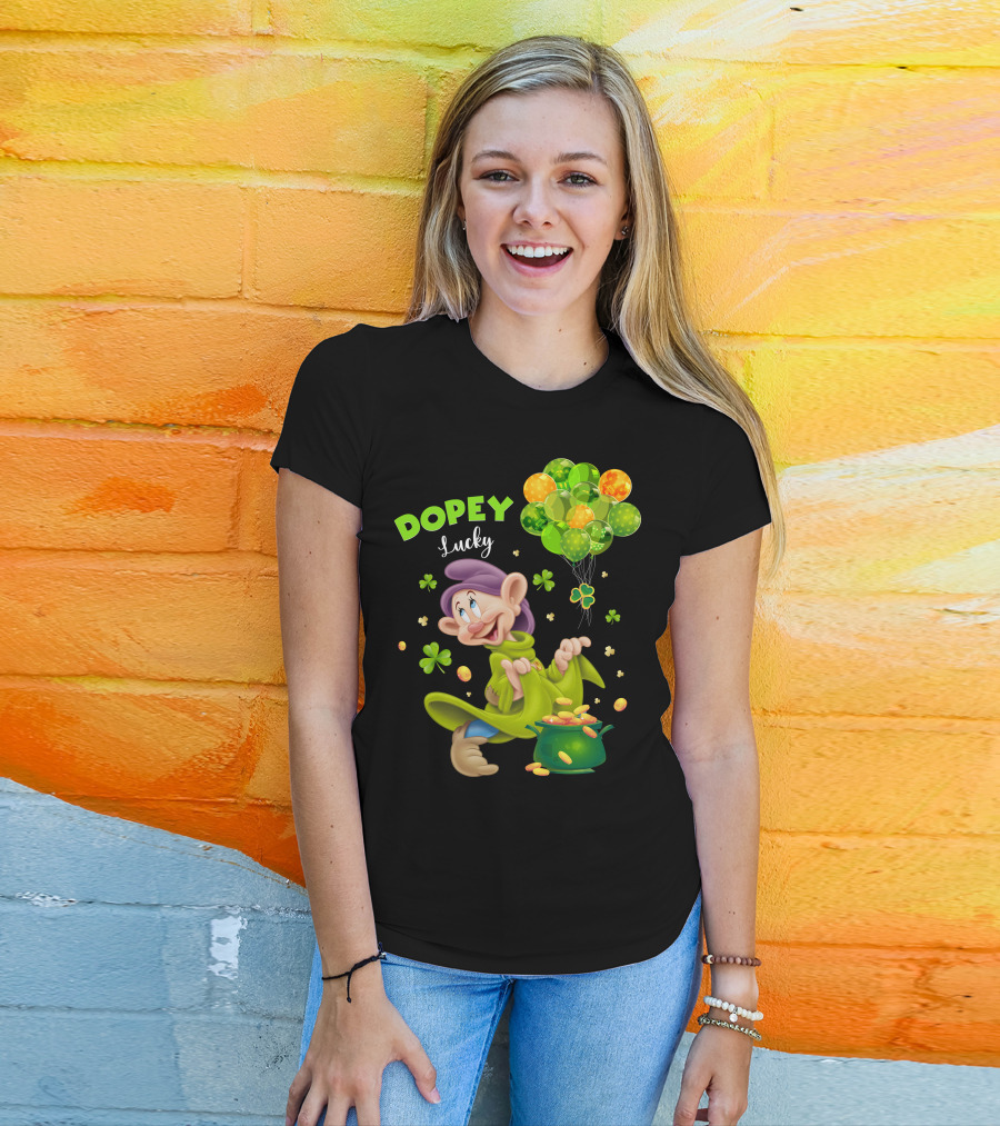 Dopey Lucky Balloons And Coins With Shamrock T-Shirt