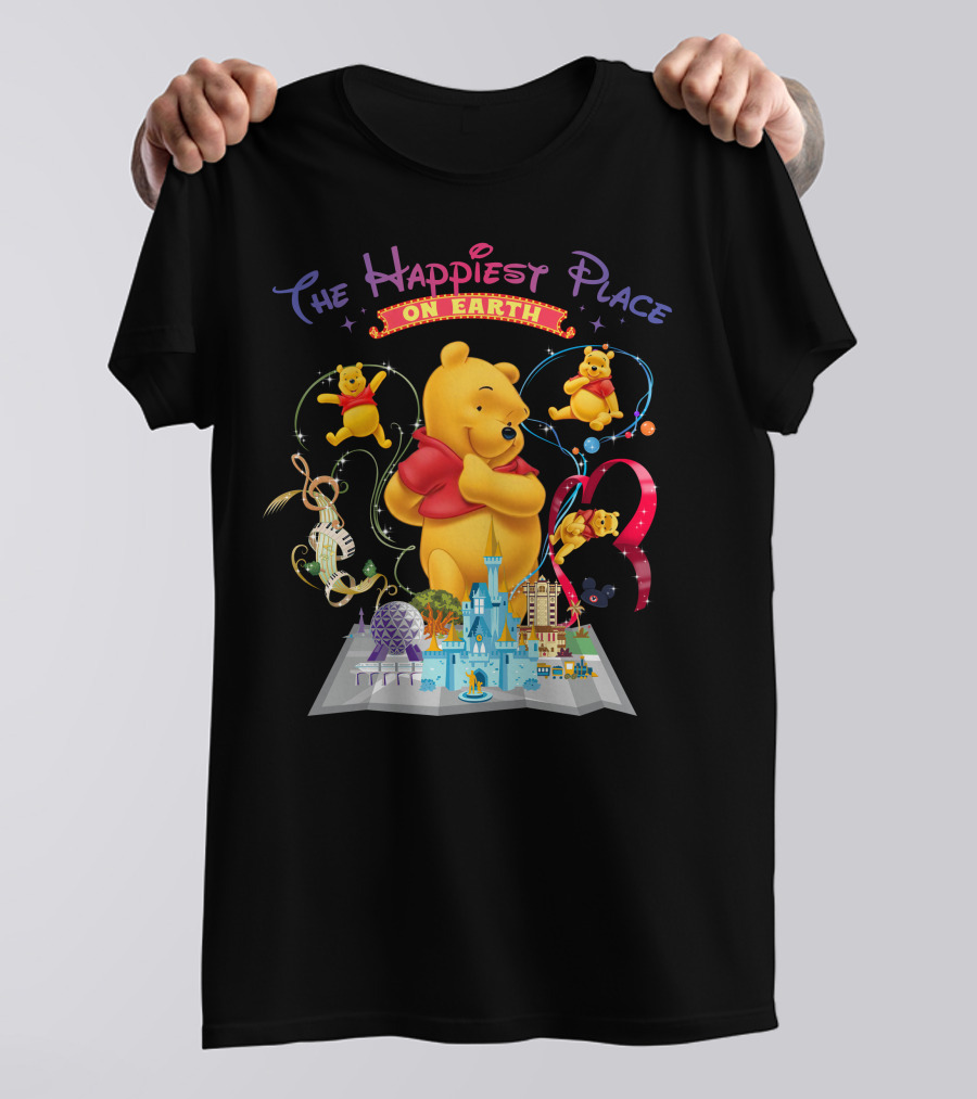 The Happiest Place On Earth Winnie The Pooh Disney Theme Park Adventure T-Shirt