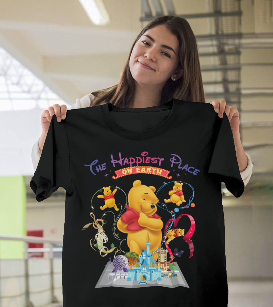 The Happiest Place On Earth Winnie The Pooh Disney Theme Park Adventure T-Shirt