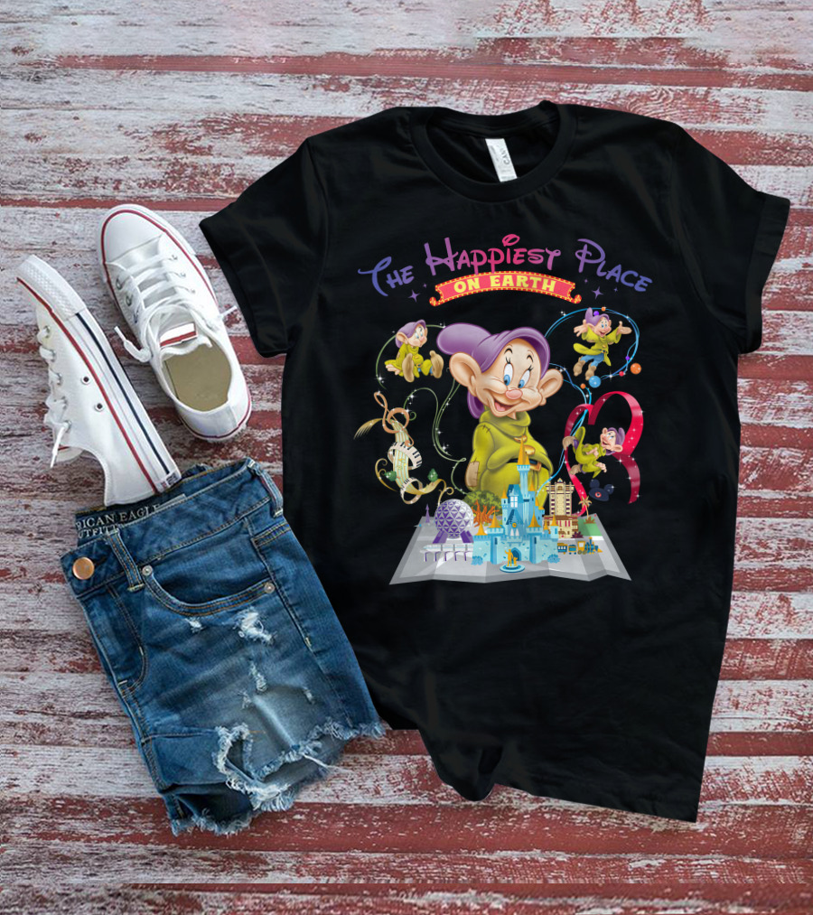 The Happiest Place On Earth Dopey Disney World Magic Kingdom Adventure T-Shirt