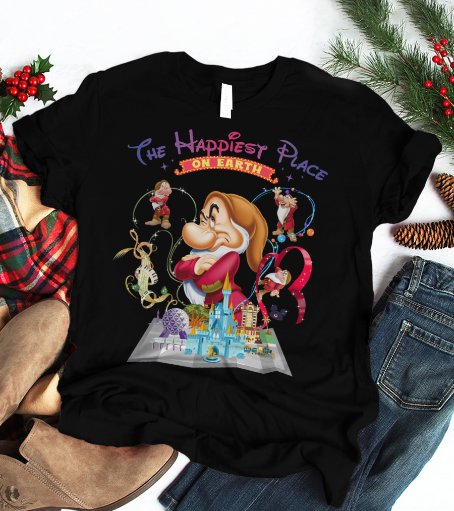 The Happiest Place On Earth Grumpy Dwarf Magic Kingdom Adventure T-Shirt