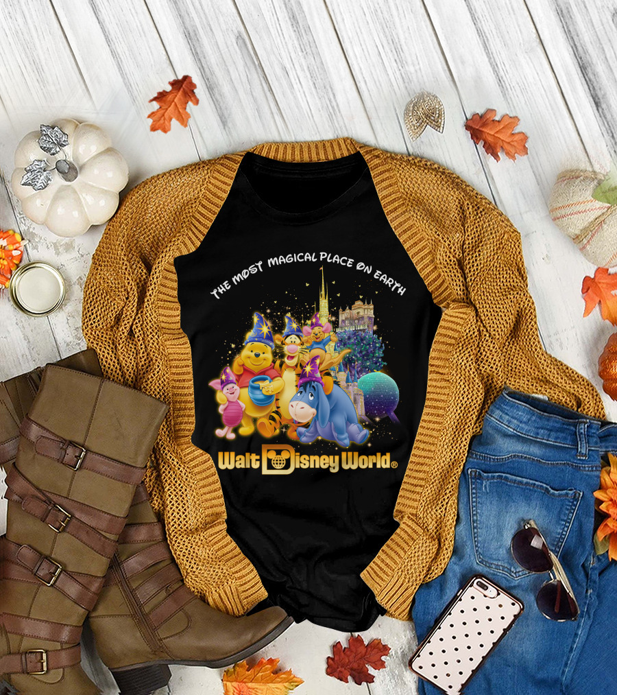 The Most Magical Place On Earth Walt Disney World Winnie The Pooh T-Shirt