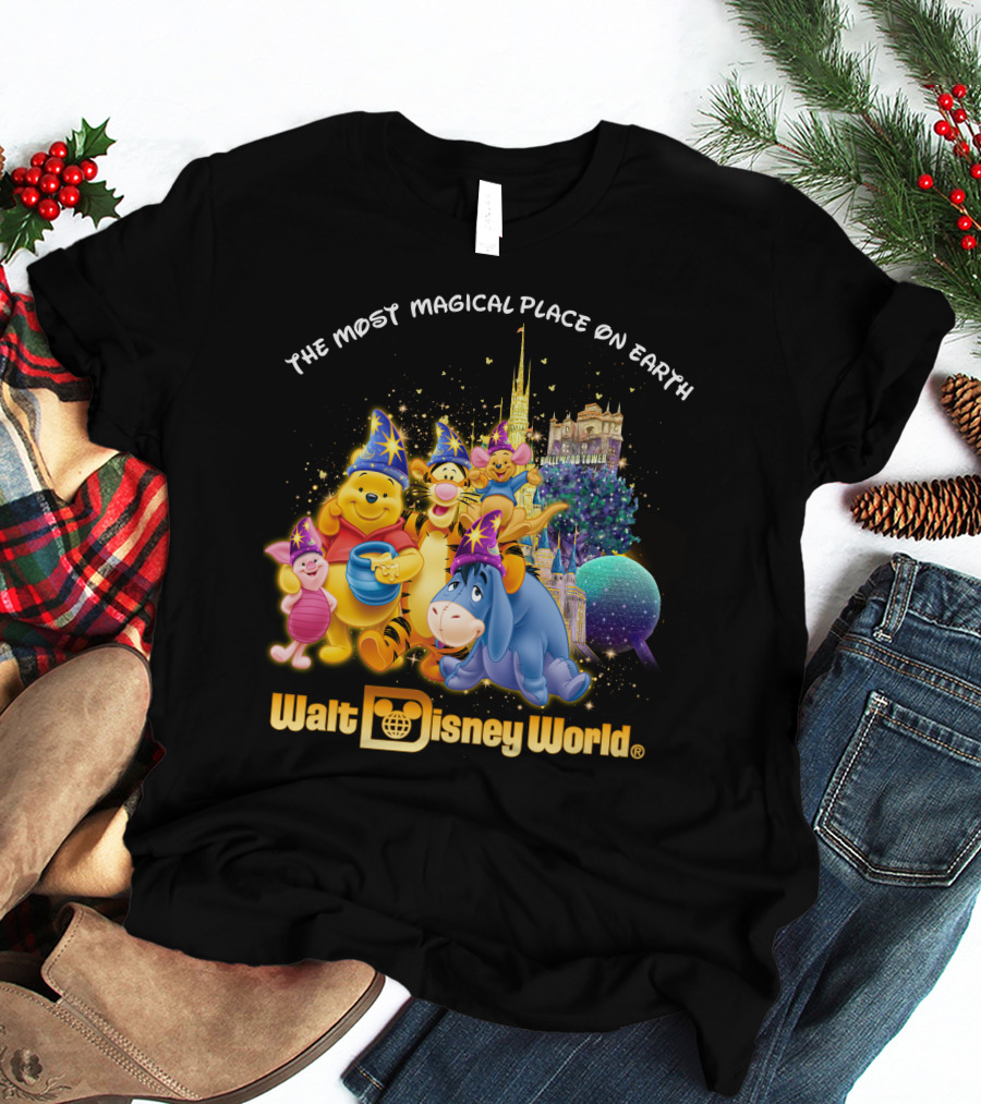 The Most Magical Place On Earth Walt Disney World Winnie The Pooh T-Shirt