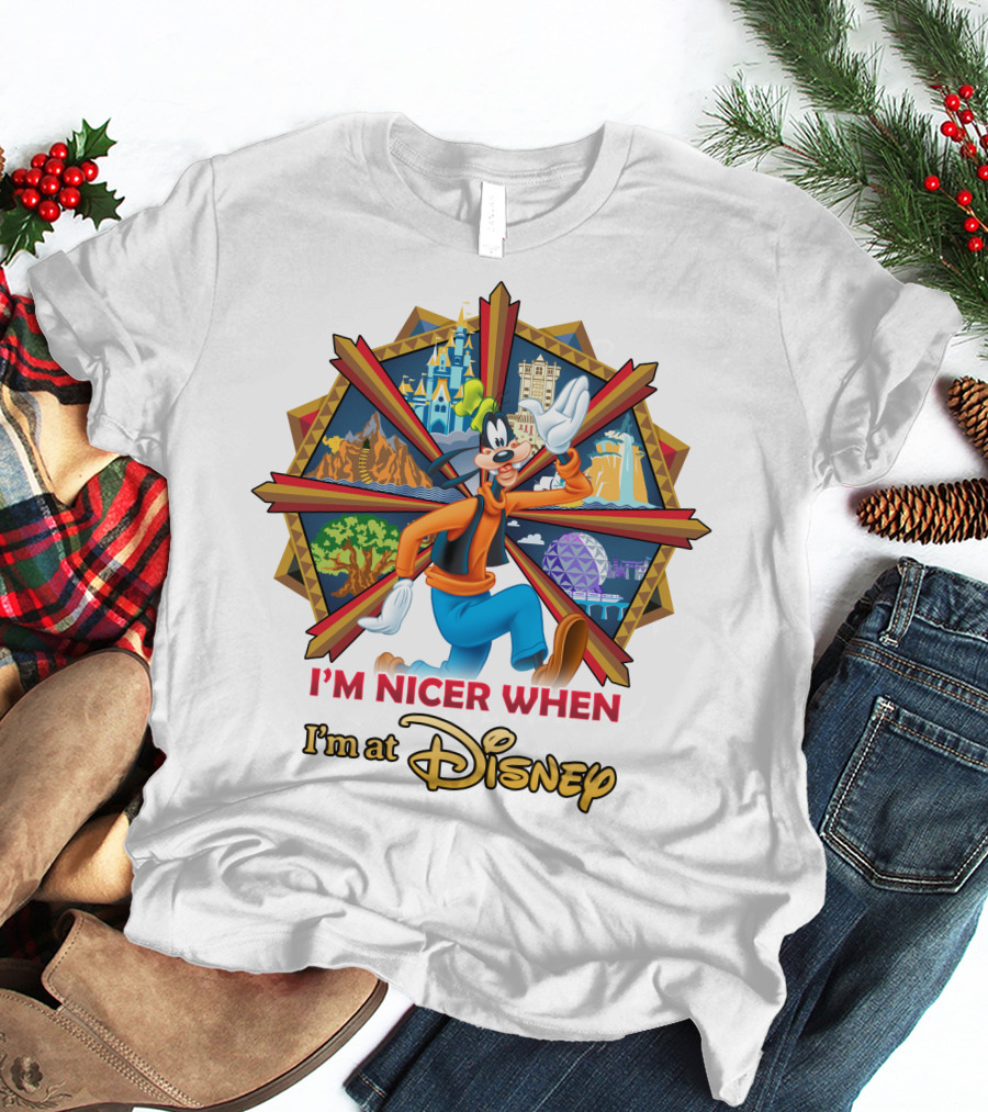 I'm Nicer When I'm At Disney Goofy T-Shirt