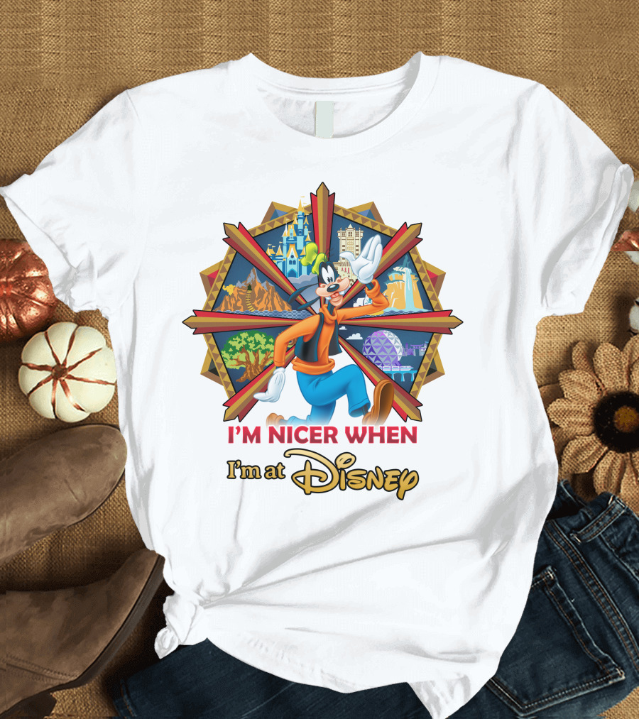 I'm Nicer When I'm At Disney Goofy T-Shirt