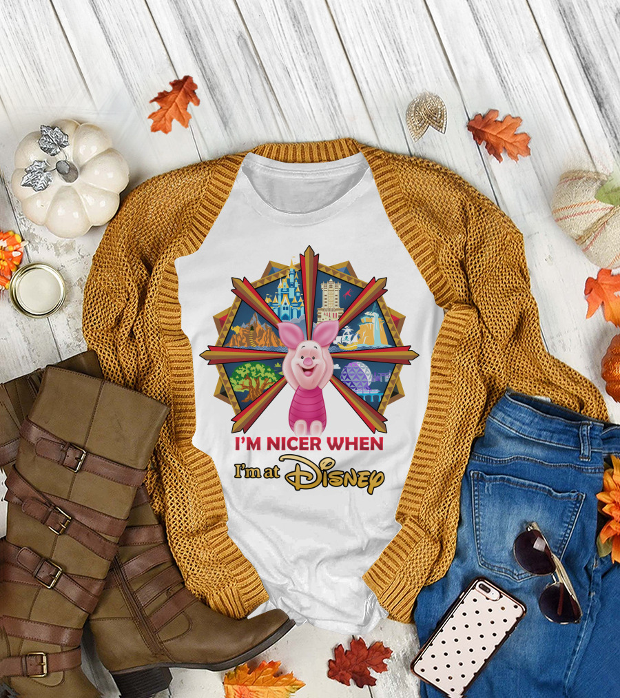 I'm Nicer When I'm At Disney Piglet T-Shirt