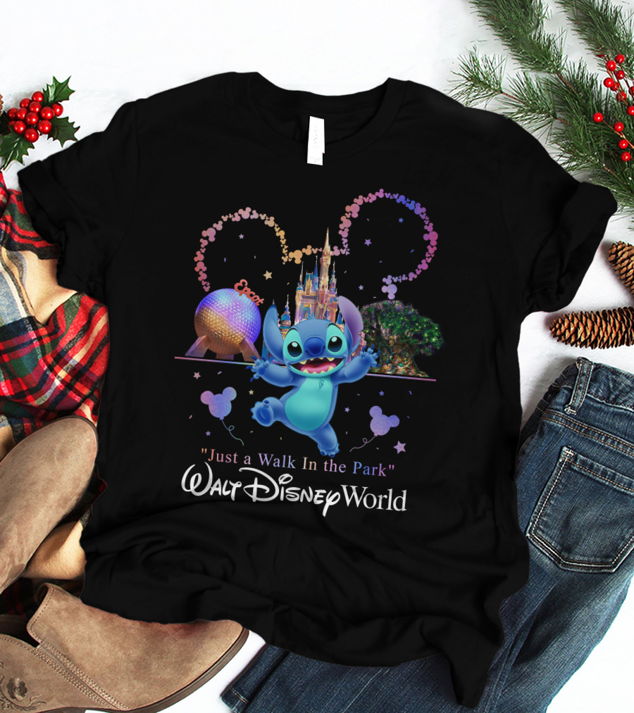 Stitch Just A Walk In The Park Epcot Walt Disney World T-Shirt