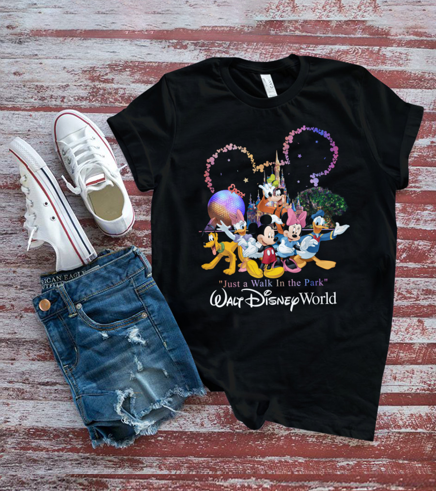 Just A Walk In The Park Walt Disney World EPCOT Mickey And Friends T-Shirt
