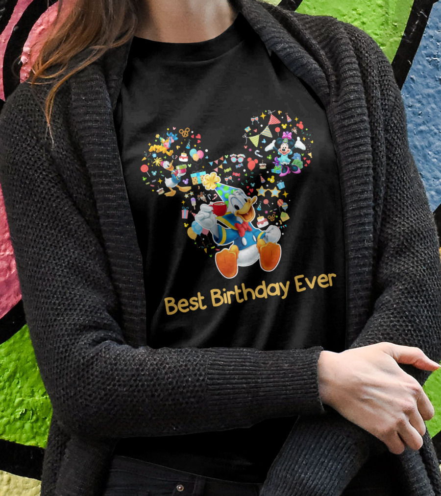 Best Birthday Ever Donald Duck Party Celebration Mickey Mouse T-Shirt