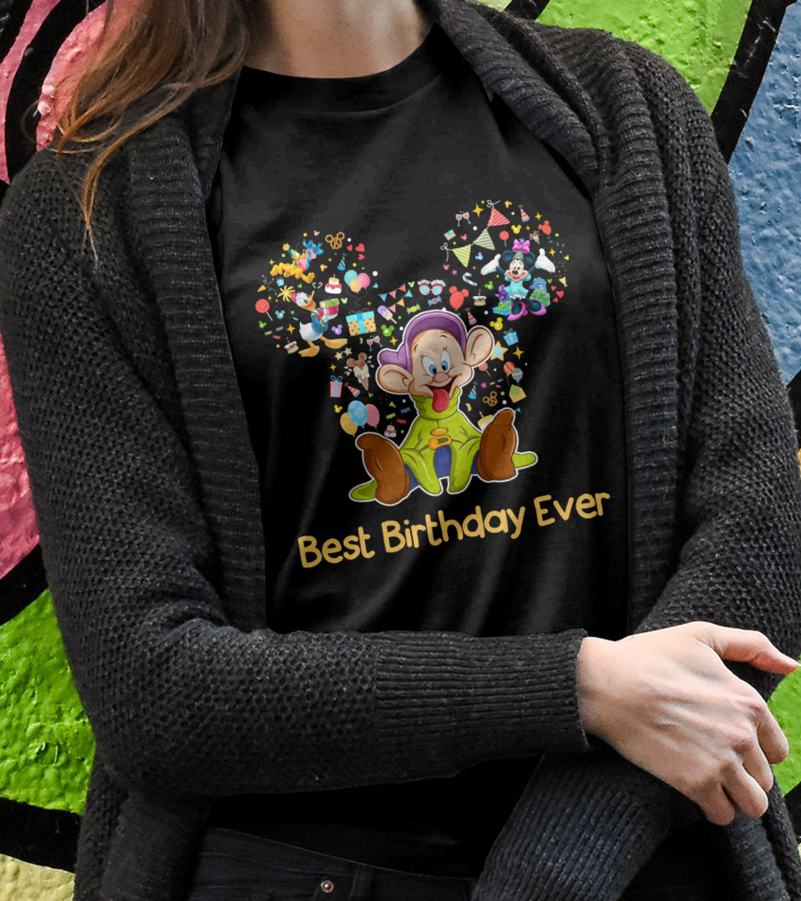 Best Birthday Ever Dopey Mickey Ears Disney Magic T-Shirt
