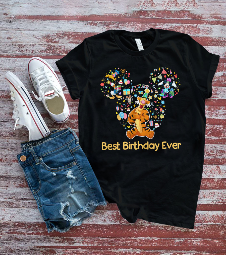 Tigger Best Birthday Ever Disney Mickey Minnie Celebration T-Shirt