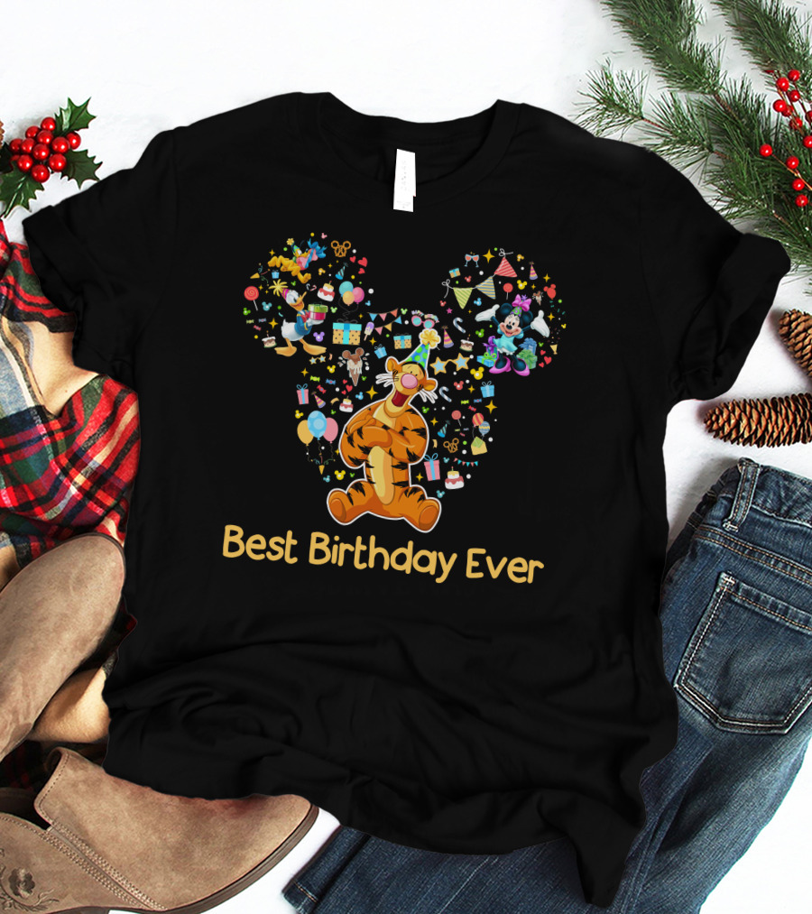 Tigger Best Birthday Ever Disney Mickey Minnie Celebration T-Shirt