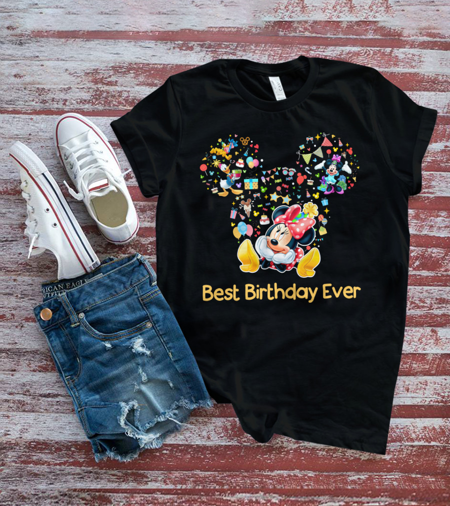 Minnie Mouse Best Birthday Ever Celebration T-Shirt
