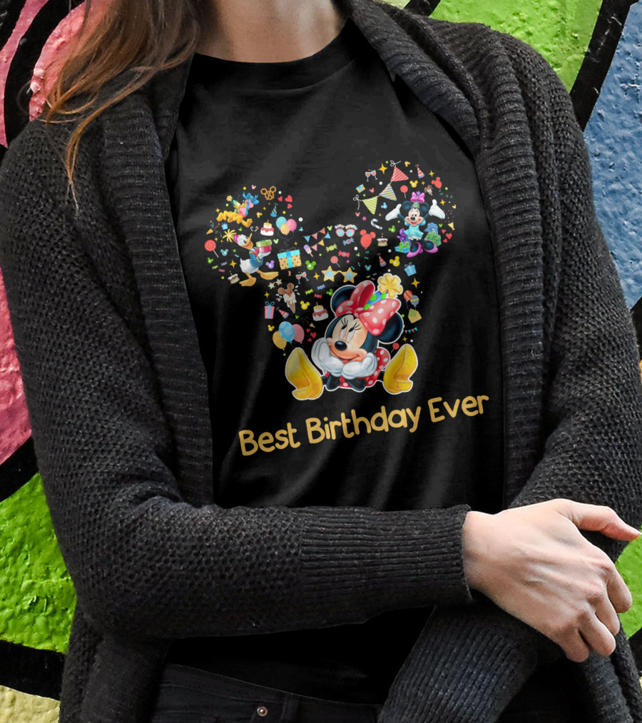 Minnie Mouse Best Birthday Ever Celebration T-Shirt