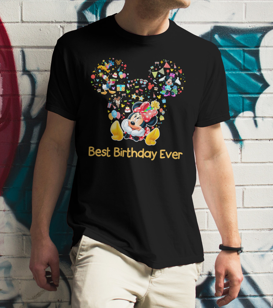 Minnie Mouse Best Birthday Ever Celebration T-Shirt