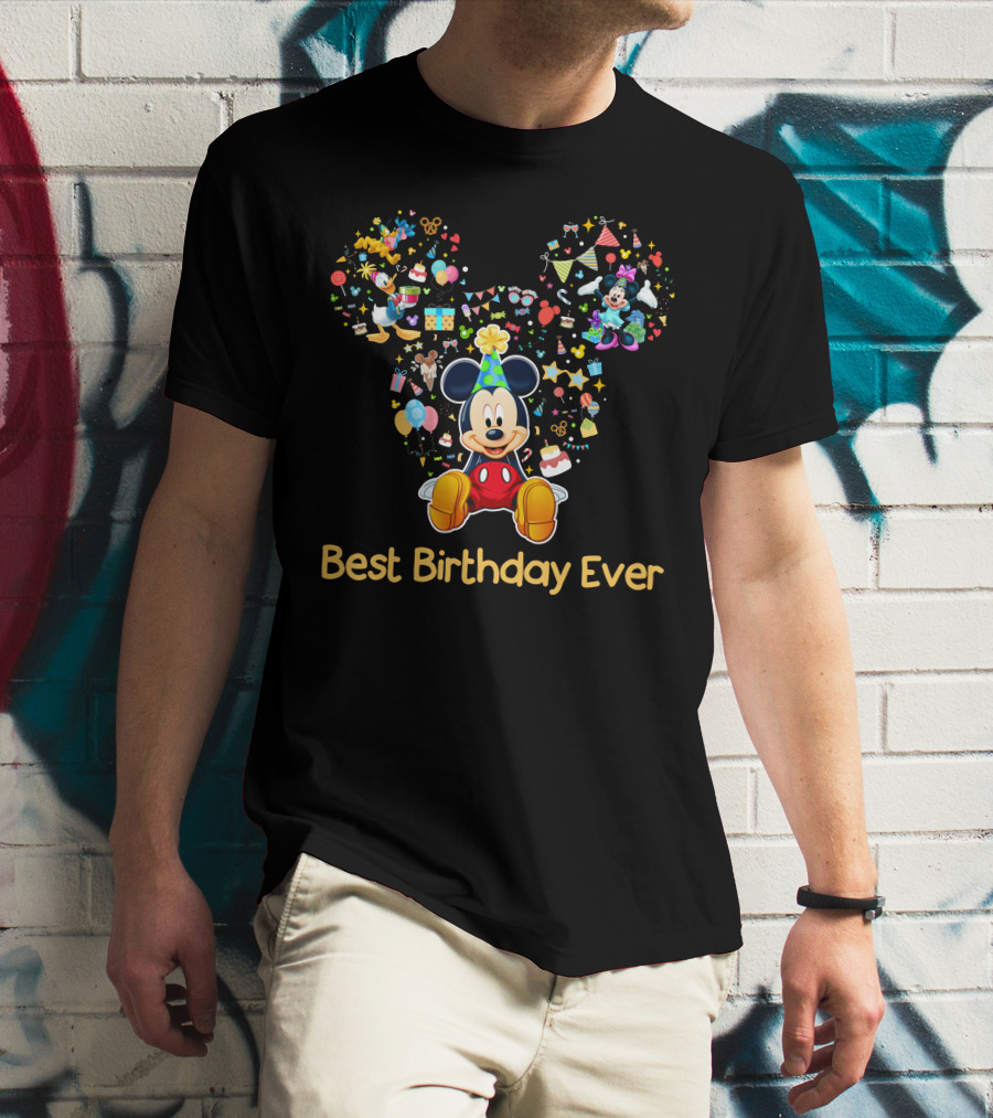 Mickey Best Birthday Ever Celebration Party Theme T-Shirt