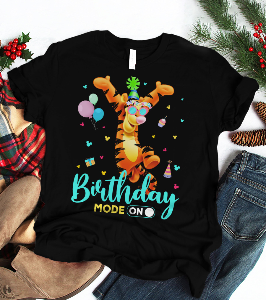 Tigger Birthday Mode On Party Celebration Balloons Cupcake Hat T-Shirt