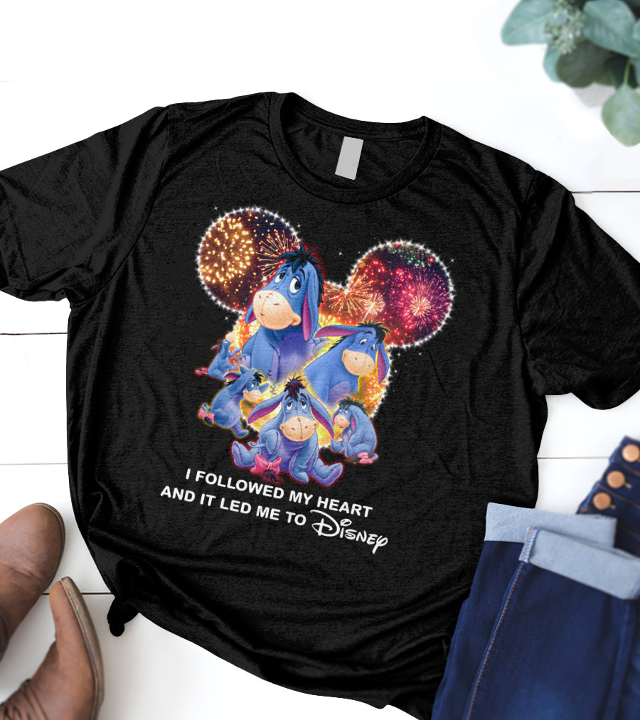 I Followed My Heart And It Led Me To Disney Eeyore Fireworks Mickey Ears T-Shirt