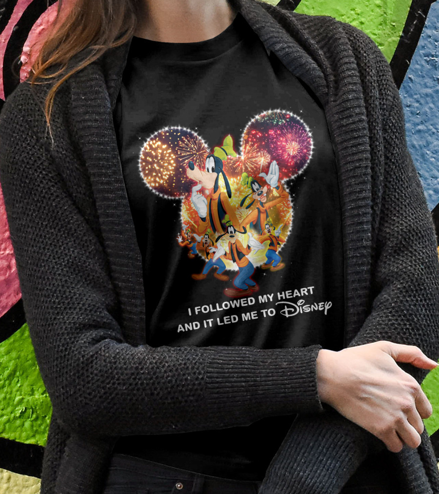 I Followed My Heart And It Led Me To Disney Goofy Fireworks T-Shirt