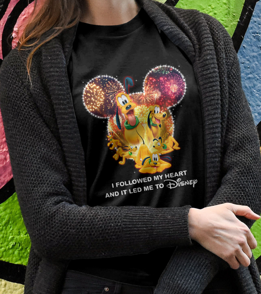 Pluto Fireworks Disney Magic I Followed My Heart T-Shirt