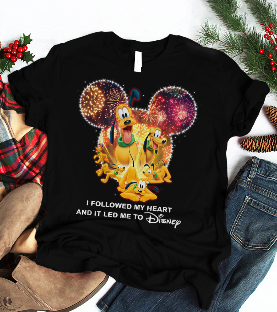 Pluto Fireworks Disney Magic I Followed My Heart T-Shirt
