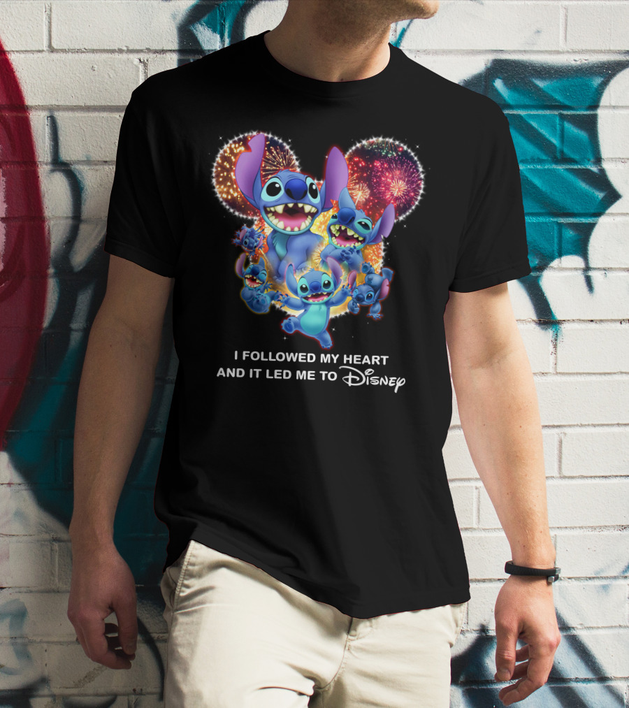 I Followed My Heart And It Led Me To Disney Stitch Fireworks Celebration T-Shirt
