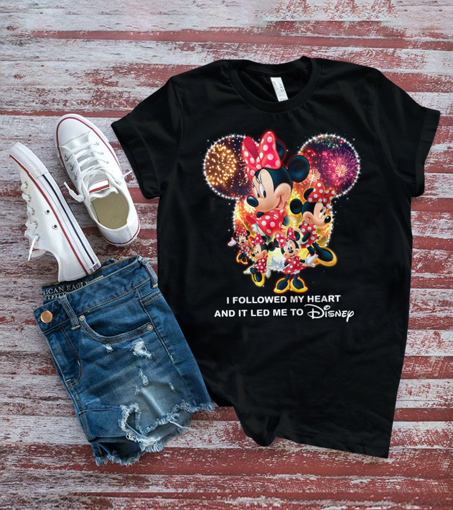 Minnie Mouse Fireworks I Followed My Heart Led Me To Disney T-Shirt