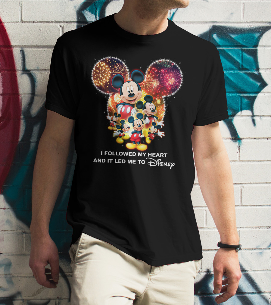 I Followed My Heart And It Led Me To Disney Mickey Mouse Fireworks Celebration T-Shirt